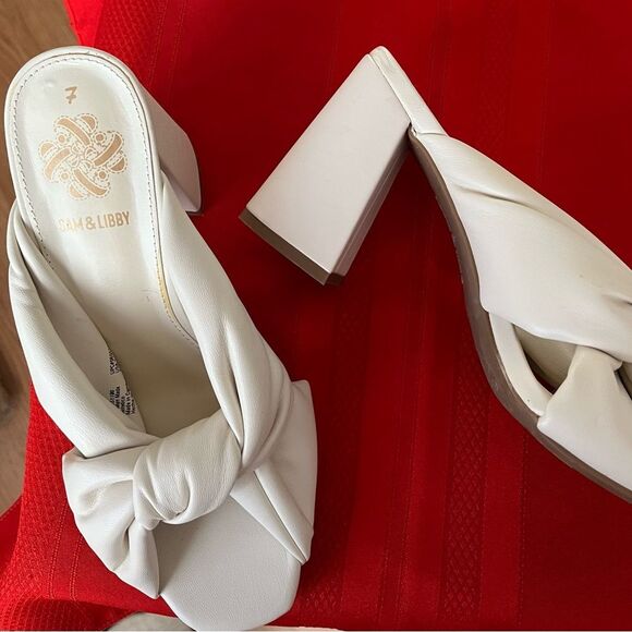 Sam & Libby off white shoes with thick heel new without tags, comfortable, - Picture 7 of 10